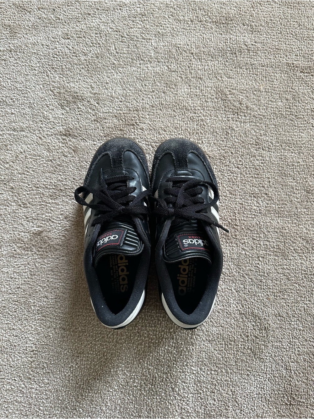 adidas Kids Black Sneakers with White Stripes